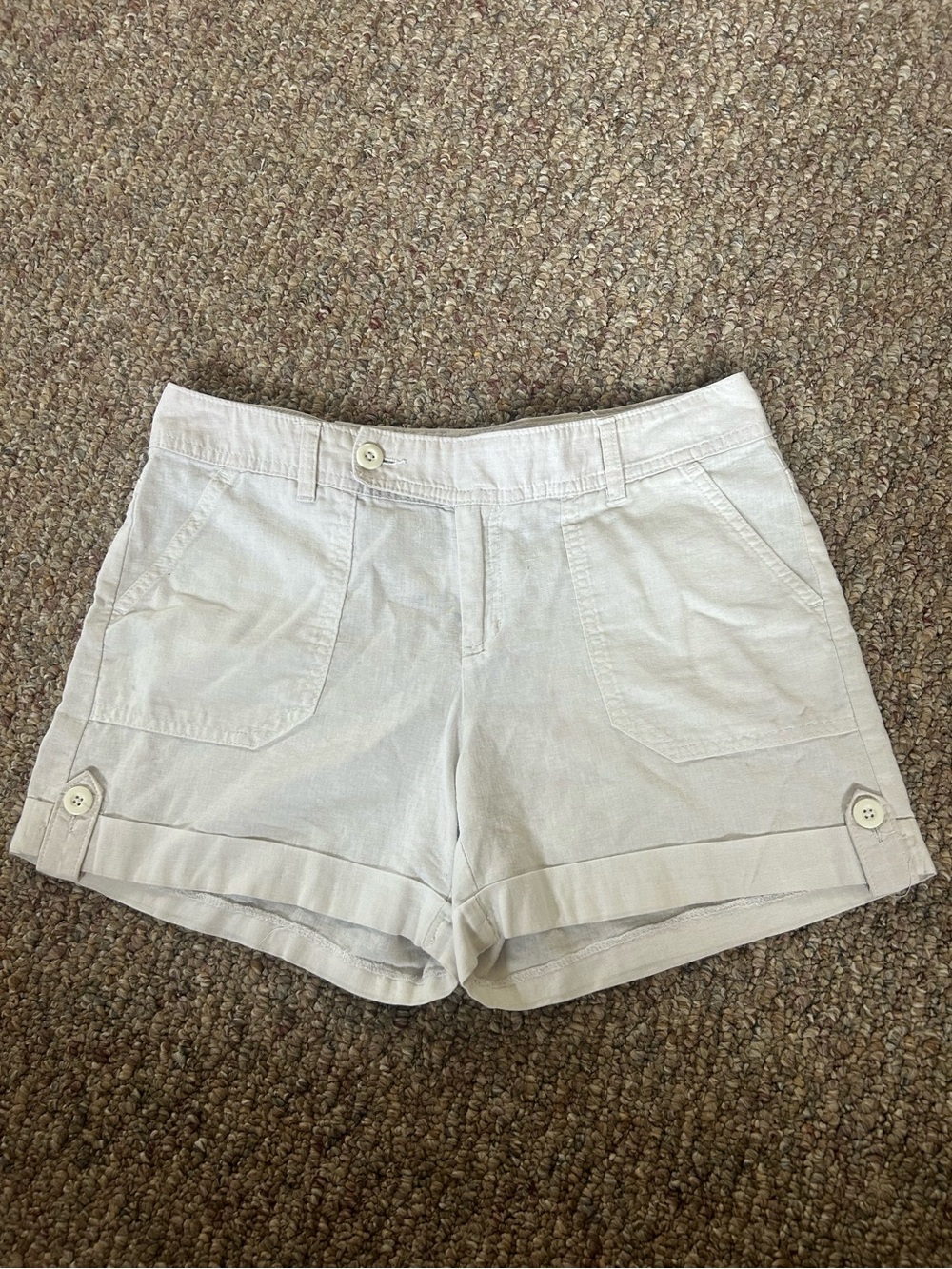 Y2K Banana Republic Martin Fit Linen Cotton Cuffed Utility Shorts